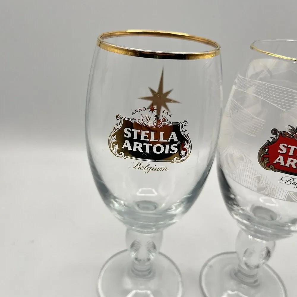 STELLA ARTOIS Belgium 33cl Glass Stem Barware - Set Of 2